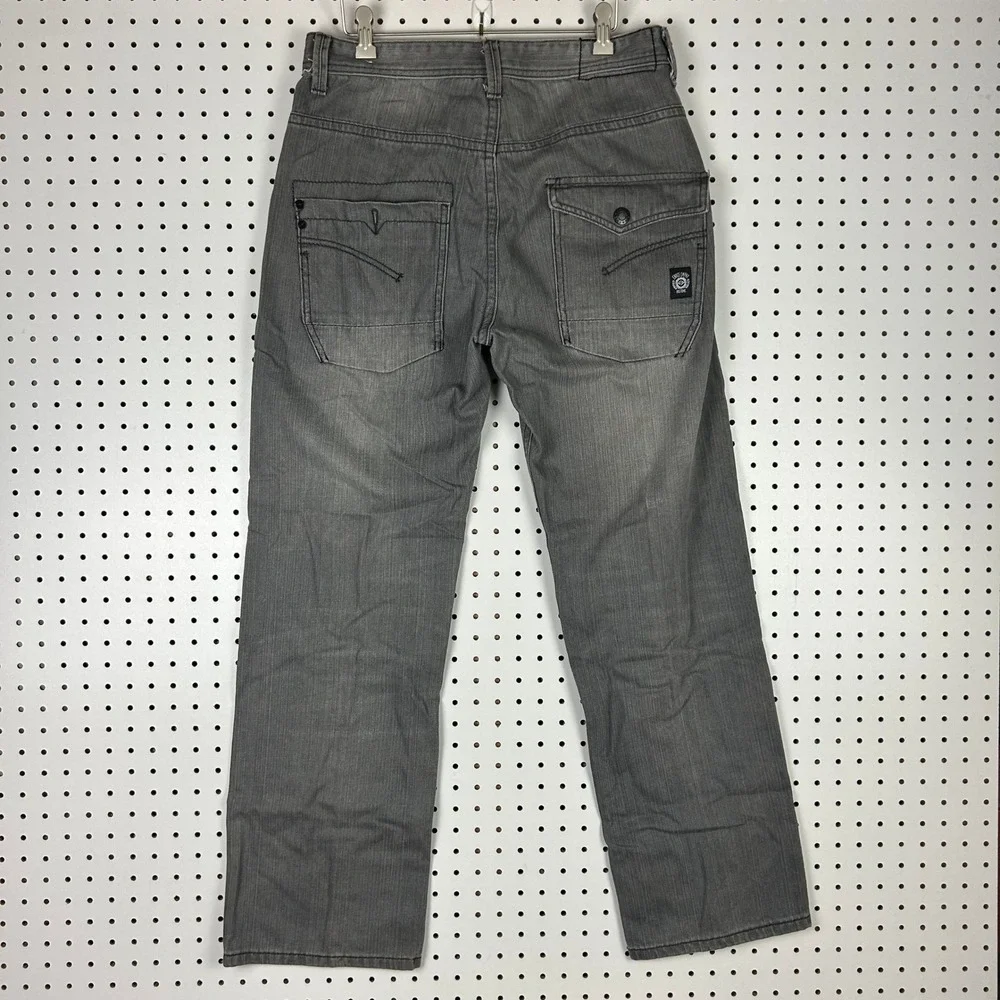 Enyce Sean Combs Co 34x32 Gray Straight Leg Denim Jeans Hip Hop Y2K Street Punk